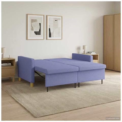 Divano Letto Estraibile Blu jeans Tessuto - Foto 2