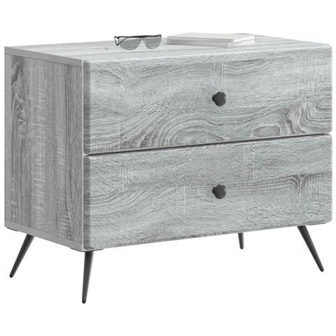 Armadio da Notte con cassetto Grigio Sonoma 62 x 34,5 x 47,5 cm - Foto 2