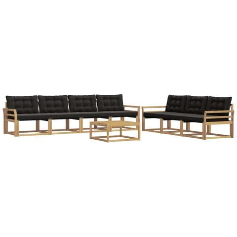 Set di divani da esterno 8 pcs Bianco e nero - Foto 1