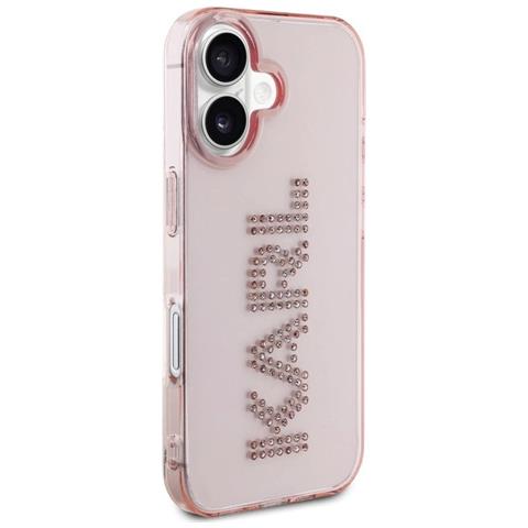 Custodia Per Telefono Karl Lagerfeld Rosa Con Cristalli Per Iphone 16 - Foto 1