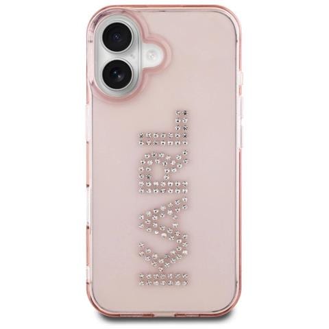 Custodia Per Telefono Karl Lagerfeld Rosa Con Cristalli Per Iphone 16 - Foto 2