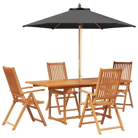 Set da pranzo da esterno con ombrellone 6 pz - Foto 1
