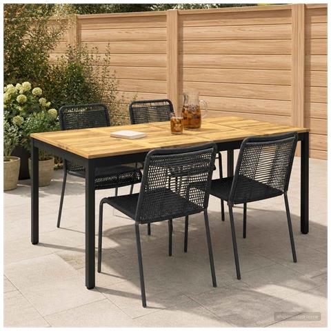 Tavolo da cena da giardino Bianco e Nero 180 x 88,5 x 75 cm - Foto 2