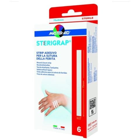 Sterigrap Strip Adesivo Sutura Ferite 75X6 mm 6 Pezzi - Foto 1