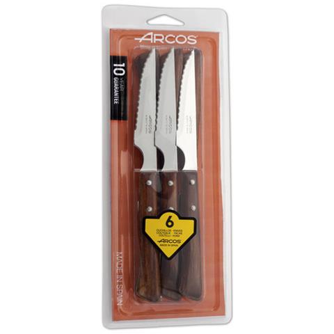 Set Di Coltelli Da Bistecca - Lama Acciaio Inossidabile Nitrum 110 Mm - Manico Legno Compresso Colore Marrone - Foto 1