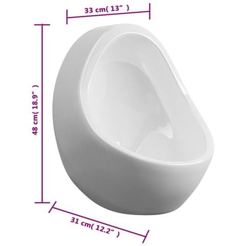 WC Orinatoio Sospeso con Sciacquone in Ceramica Bianco - Foto 2