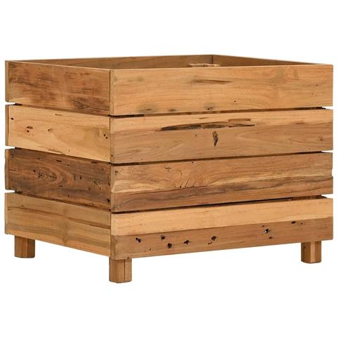 Letto Rialzato 50x40x38 cm Legno di Teak di Recupero e Acciaio - Foto 9