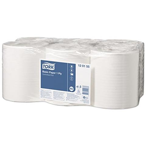 120155 Carta Per Asciugatura Standard Universal A Lunga Durata, Compatibile Con Sistema M2 (ad Estrazione Centrale), 1 Velo, 1 X 6 Rossooli (6 X 300 M), Bianco - Foto 2