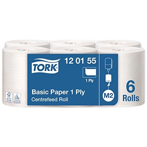 120155 Carta Per Asciugatura Standard Universal A Lunga Durata, Compatibile Con Sistema M2 (ad Estrazione Centrale), 1 Velo, 1 X 6 Rossooli (6 X 300 M), Bianco - Foto 1