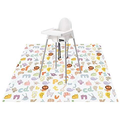 51 Splat Mat Per Under Seggiolone Arts Crafts Lavabile Spill Mat Impermeabile Anti-pavimento Scivoloso Splash Mat Portatile Giocare Mat E Tovaglie (alfabetico) - Foto 1