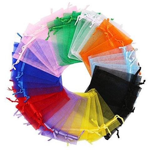 100pcs 10x12cm Colore Della Miscela Di Coulisse Borse Di Favore Di Cerimonia Organza Regalo Borsa Per Nozze Gioielli Party - Foto 1