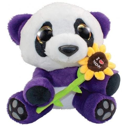 Peluche Panda I Love Mom Junior 24 Cm Viola / bianco - Foto 1