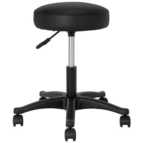 Sgabello Estetista Girevole Seduta Imbottita 10cm In Ecopelle Salone Studio Nero - Foto 1