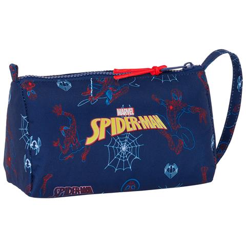 Astuccio Per La Scuola Con Accessori Spider-man Neon Blu Marino 20 X 11 X 8.5 Cm (32 Pezzi) - Foto 1