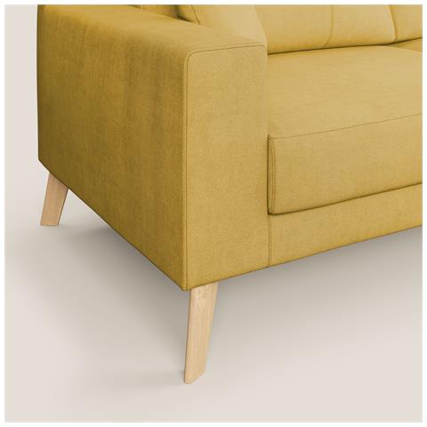 Danish Divano moderno in tessuto morbido impermeabile T02 186 cm giallo - Foto 2
