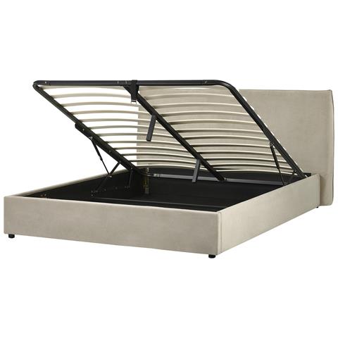 Letto Contenitore Velluto Grigio Talpa 160 X 200 Cm - Foto 8