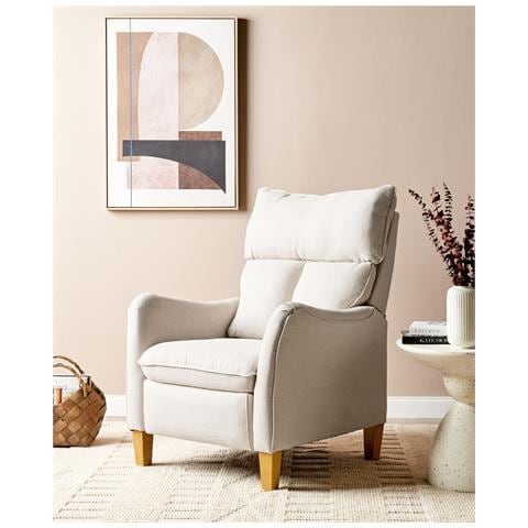Poltrona Reclinabile Tessuto Beige Royston - Foto 1