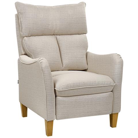 Poltrona Reclinabile Tessuto Beige Royston - Foto 6