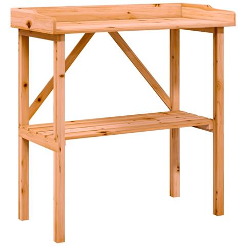 Tavolo Piante Con Ripiano Marrone 78x38x, 82,5cm Massello Abete - Foto 2