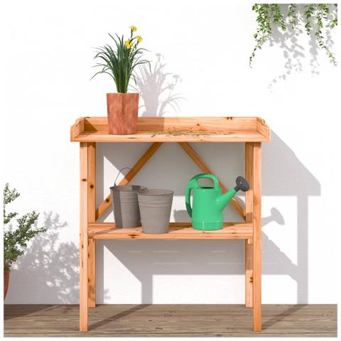 Tavolo Piante Con Ripiano Marrone 78x38x, 82,5cm Massello Abete - Foto 3