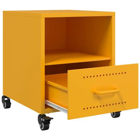 Comodino Giallo Senape 36x39x43,5 cm in Acciaio - Foto 2