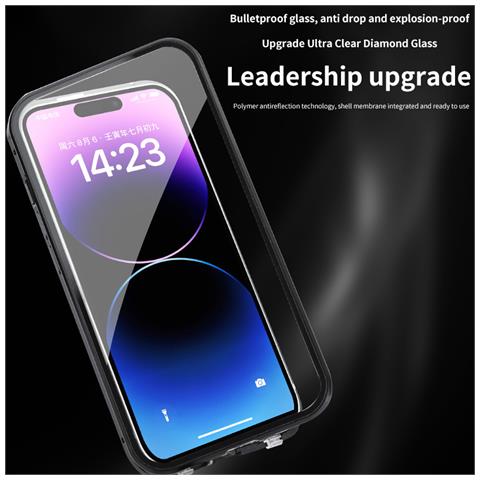 Custodia Magnetica Trasparente Hd Con Supporto Per Iphone Black Iphone14 - Foto 7