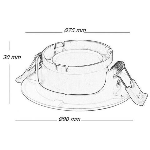 Portafaretto Orientabile Incasso Soffitto Supporto Tondo Faretto Bianco Argento - Foto 6