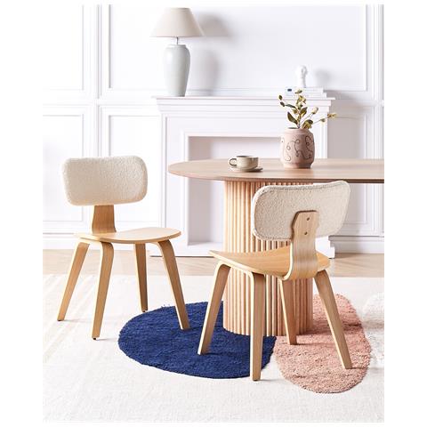 Set Di 2 Sedie Da Pranzo Lucinda Legno Marrone Chiaro - Foto 1