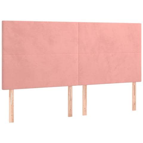 Testiera 4 Pz Rosa 80x5x78/88 Cm In Velluto - Foto 2