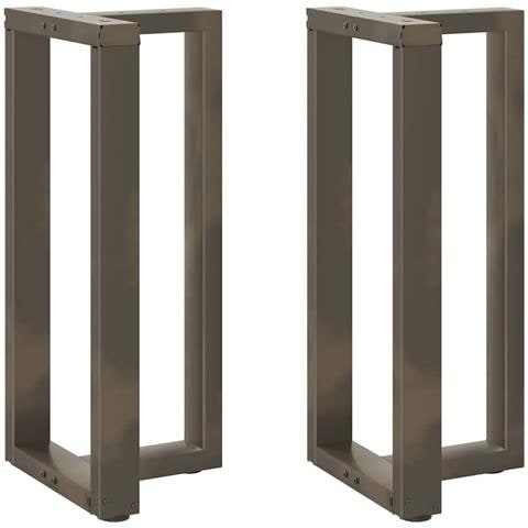 Gambe Tavolo Bar Forma T 2 Pz Naturale 40x35x(90-91)cm Acciaio - Foto 2