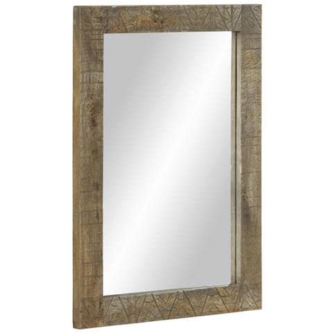 Specchio Da Bagno 50x2,5x70 Cm In Legno Massello Di Mango - Foto 1