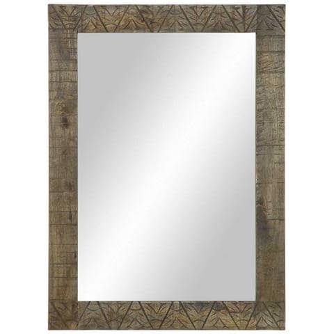 Specchio Da Bagno 50x2,5x70 Cm In Legno Massello Di Mango - Foto 2