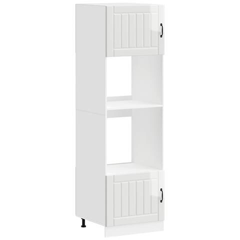 Armadi Forno 2 Pz Kalmar Bianchi Lucido In Legno Multistrato - Foto 2