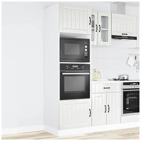 Armadi Forno 2 Pz Kalmar Bianchi Lucido In Legno Multistrato - Foto 3