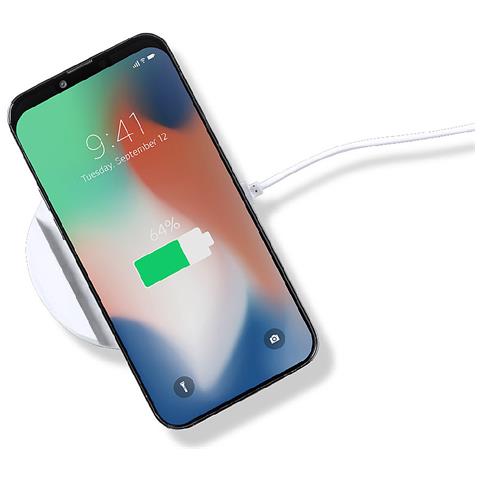 Supporto Caricabatterie Wireless In Bambù /marmo Organico 15w Ricarica Rapida 8,6x1,7x8,6 Cm. Colore Del Legno - Foto 2