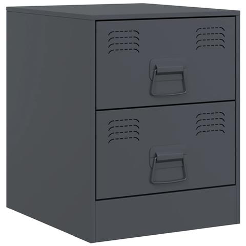 Lusso Casadino - Comodino Antracite 34,5x39x44 Cm In Acciaio - Foto 1