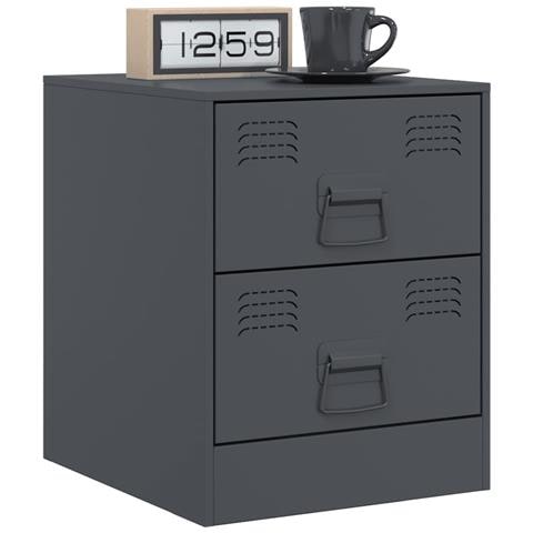 Lusso Casadino - Comodino Antracite 34,5x39x44 Cm In Acciaio - Foto 2