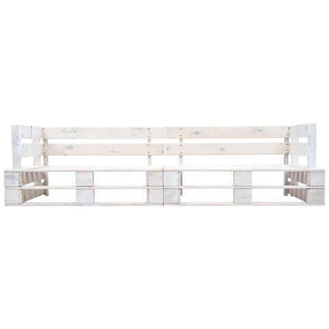 Divano Da Giardino A 2 Posti Su Pallet Bianco In Legno - Foto 1