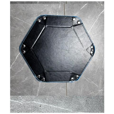 Scatola Portaoggetti Da Scrivania Esagonale In Velluto Black - Foto 2