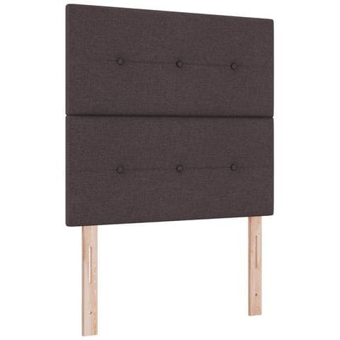 Testiera con bottoni imbottiti marrone scuro 90 cm in tessuto - Foto 1