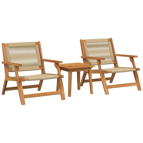 Set di Sedie da Giardino con Tavolo - 3 Pezzi in Legno Massello di Acacia Beige - Foto 1