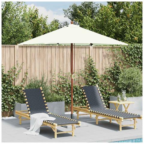 Ombrellone Da Esterni Con Palo In Legno 150x200 Cm Sabbia - Foto 8