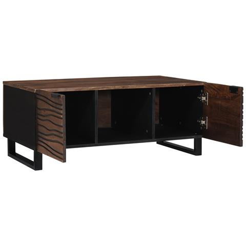 Tavolino da caffè 100x54x40 cm in legno massello e legno ingegnerizzato - Foto 2