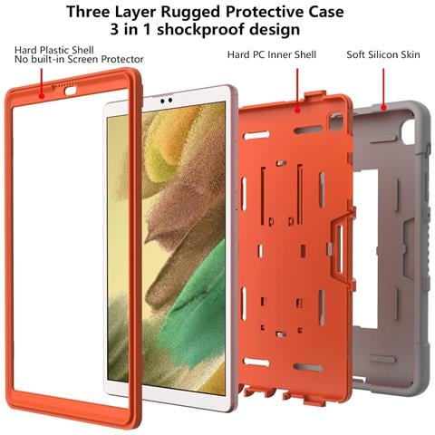 Custodia Per Galaxy Tab A7 Lite 8.7"" Armata Con Supporto Grigia - Foto 4