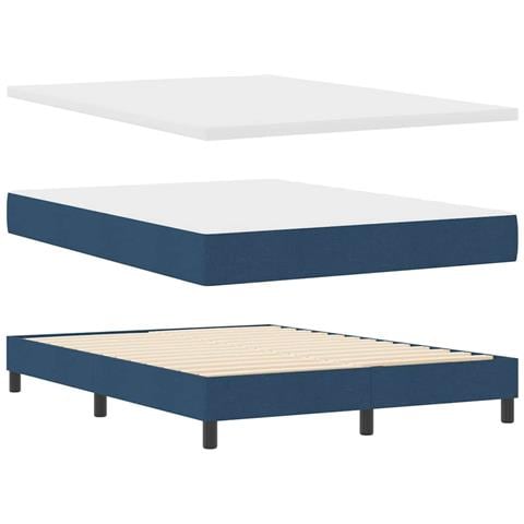 Letto box spring con materasso con materasso Blu 140 x 190 cm - Foto 1