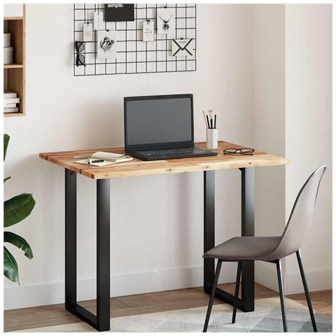 Piano Scrivania a Olio 100x50x2cm Legno Massello Acacia - Foto 2