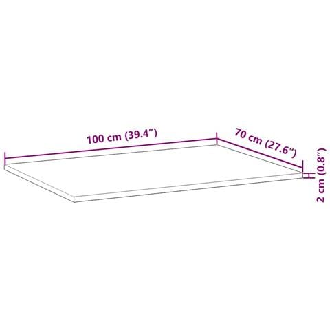 Piano Scrivania a Olio 100x50x2cm Legno Massello Acacia - Foto 9