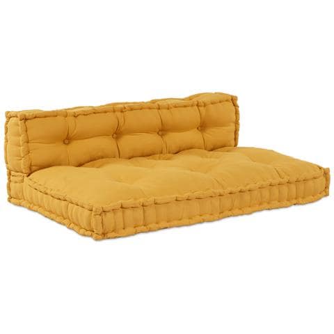 Cuscino per divano a pallet con schienale in tessuto giallo - Foto 1