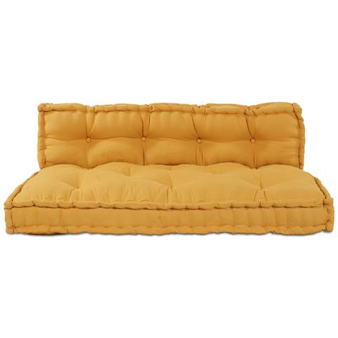 Cuscino per divano a pallet con schienale in tessuto giallo - Foto 2
