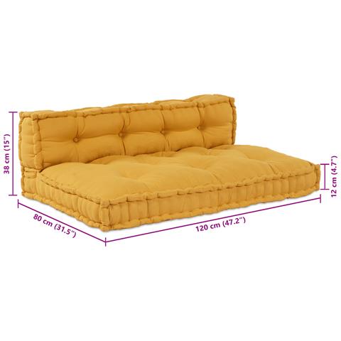 Cuscino per divano a pallet con schienale in tessuto giallo - Foto 8